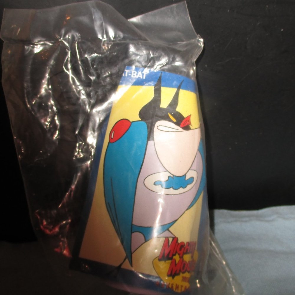 VINTAGE WENDY'S Kid Meal Toy Mighty Mouse BAT BAT 1989 Viacom NIB
